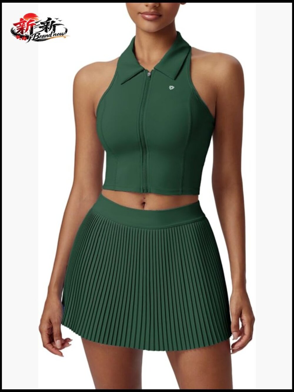 Skirt Set Two Piece Racerback Tennis Golf Outfits with Shorts